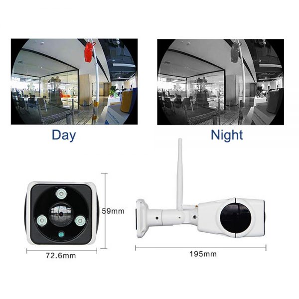 Mini Bullet IP Camera with 180 degree Panoramic Two Way Audio P2P Motion Detection 3