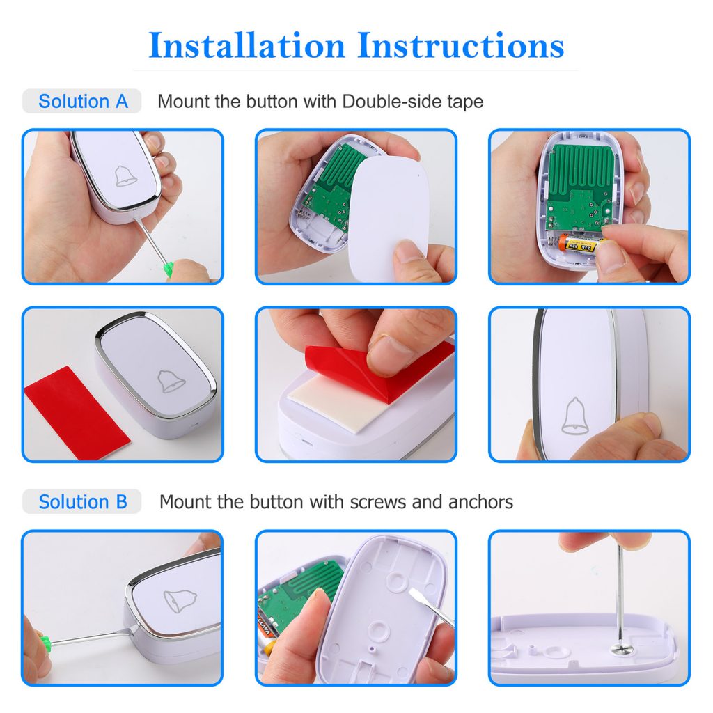 Wireless Doorbell, Waterproof Door Bells & Chimes with 36 Chimes 4 Level Volume 1000 Ft Long Range 7 Wireless Doorbell, Waterproof Door Bells & Chimes with 36 Chimes 4 Level Volume 1000 Ft Long Range 7