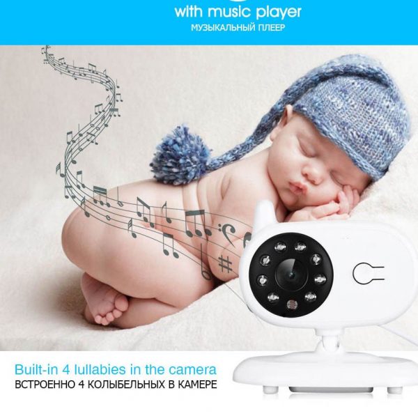 3.5inch Wireless Baby Monitor Support Temperature Detect Two Way Audio Video Intercom with Lullabies Baby Camera 6