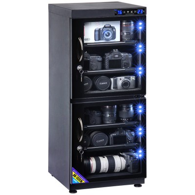 AUTENS 130L Electronic Dehumidify Dry Cabinet Box Anti-Mold Storage with Touchscreen, LED Light, Adjustable Shelves