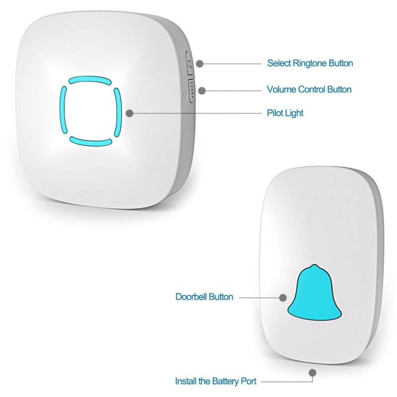 Wireless Doorbell Chime Kit with 36 Chimes & 4 Adjustable Volume 1000ft Range 19