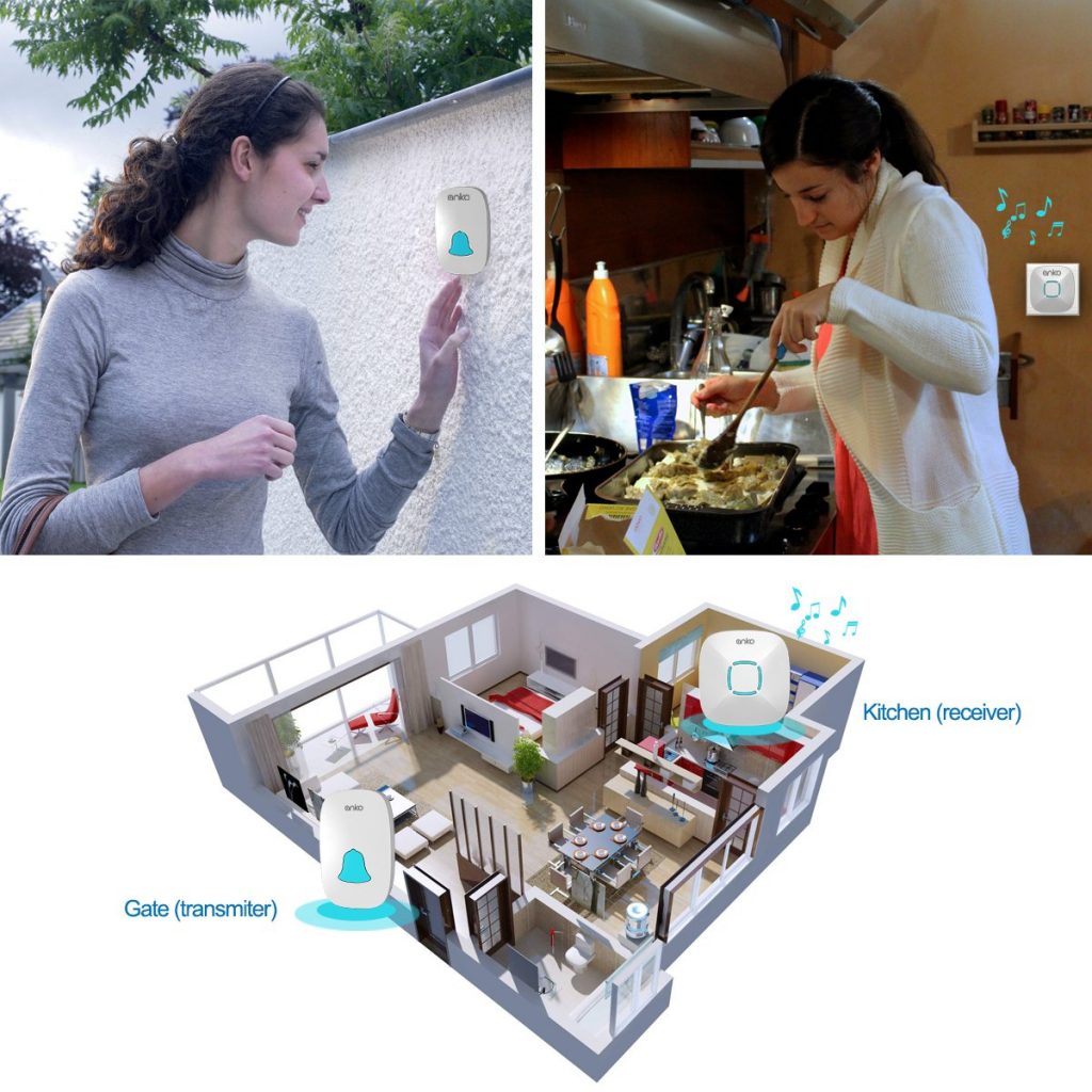 Wireless Doorbell Chime Kit with 36 Chimes & 4 Adjustable Volume 1000ft Range 4 Wireless Doorbell Chime Kit with 36 Chimes & 4 Adjustable Volume 1000ft Range 4