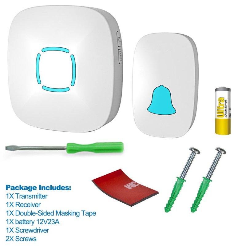 Wireless Doorbell Chime Kit with 36 Chimes & 4 Adjustable Volume 1000ft Range 23