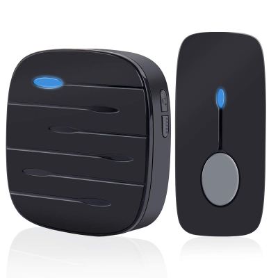 Wireless Doorbell Chime Kit Black with 4 Volume Level 52 Melodies Chimes 850ft Range