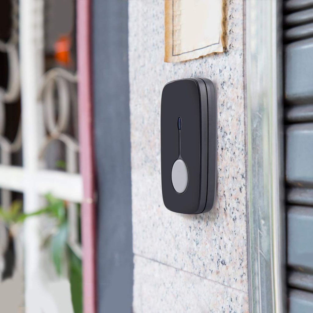 Wireless Doorbell Chime Kit Black with 4 Volume Level 52 Melodies Chimes 850ft Range 24