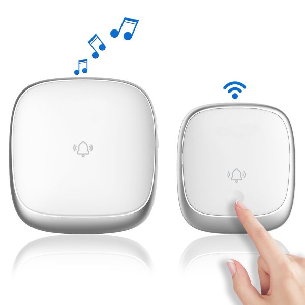 Self-Powered Wireless Doorbell Waterproof Colorful LED Flash 38 Chimes 4 Volumes