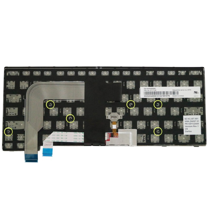 Replacement Keyboard for Lenovo ThinkPad T460s T470s (Not Fit T460 T460p T470 T470p) Laptop (6 Fixing Screws) 25