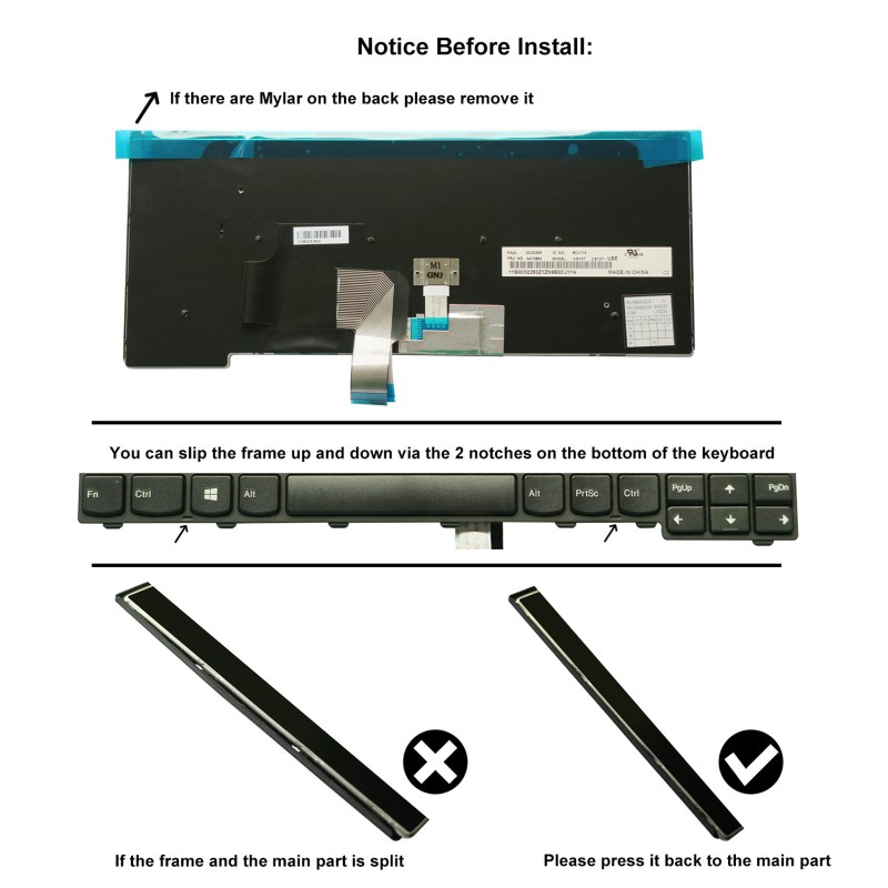 Replacement Keyboard for Lenovo ThinkPad L440 L450 L460 L470 T460 (Not Fit T460s T460p) Laptop (6 Fixing Screws) 19