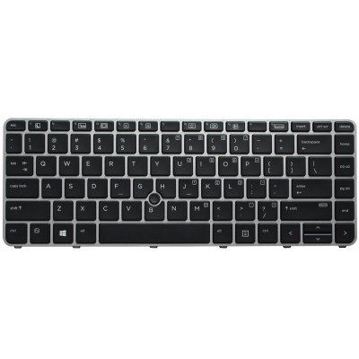 Replacement Keyboard for HP EliteBook 745 G3 / 745 G4 / 840 G3 / 840 G4 / 848 G3 Laptop with Pointer Silver Frame