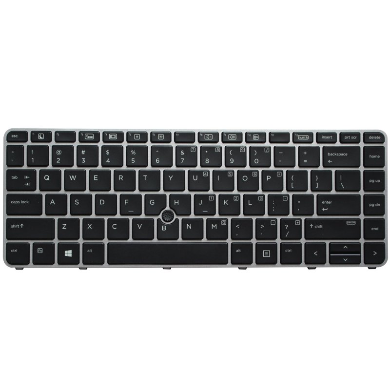 Replacement Keyboard for HP EliteBook 745 G3 / 745 G4 / 840 G3 / 840 G4 / 848 G3 Laptop with Pointer Silver Frame 5