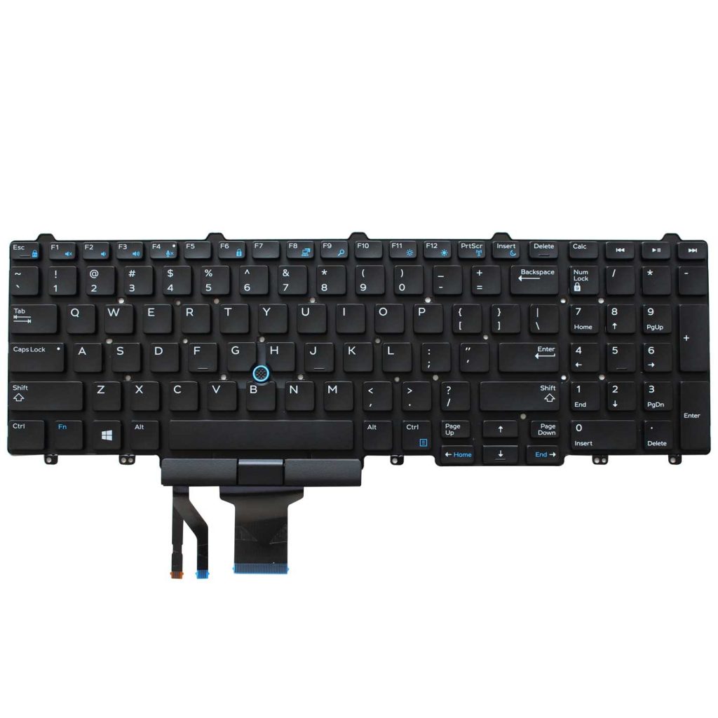 Replacement Keyboard for Dell Latitude E5550 E5570 / Precision 3510 3520 7510 7520 7710 7720 Laptop with Pointer No Frame 9