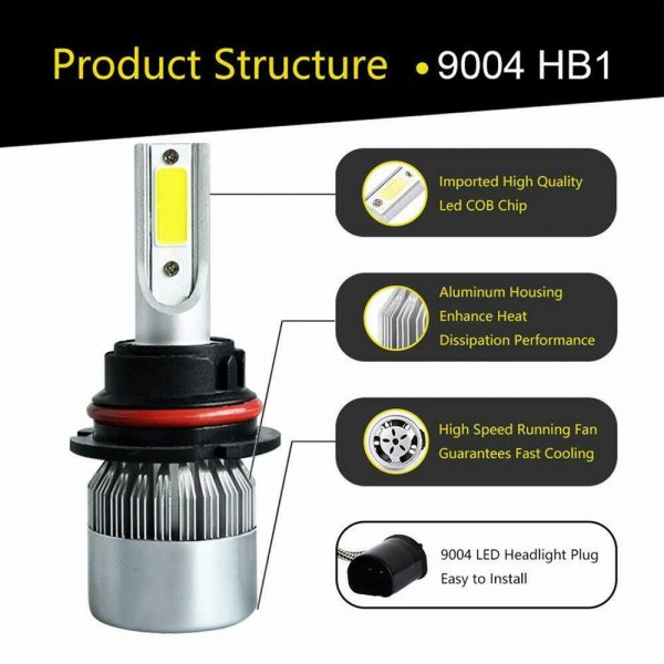 LED Car Headlight Bulb 9004/9007 26000LM 110W 6000K High Beam/Low Beam/Fog Light 6