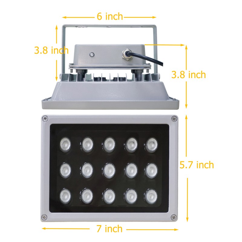 IR Illuminator 850nm 15-LED IR Infrared Light with Power Adapter for CCTV Camera (30 Degree) 23