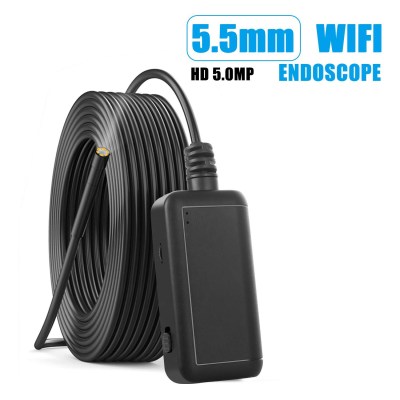Wireless Endoscope 5MP HD LED WiFi Borescope Inspection Camera for Android & iOS