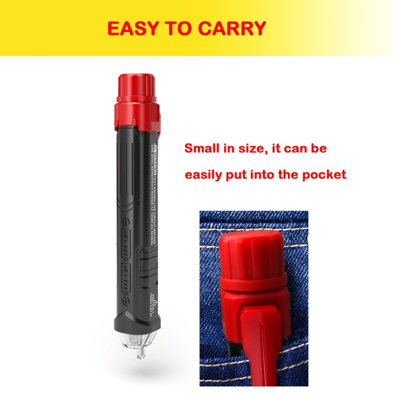 Voltage Tester Non Contact AC Voltage Detector for Range 12V-1000V/48V-1000V With Led Light, Flashlight 9 Voltage Tester Non Contact AC Voltage Detector for Range 12V-1000V/48V-1000V With Led Light, Flashlight 9