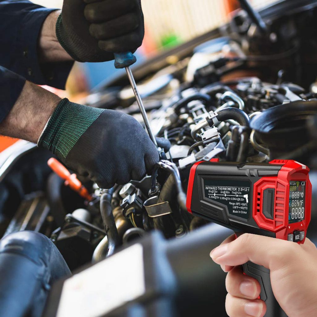 AUTENS Infrared Thermometer Tester, Non-Contact IR Digital Temperature Gun for Range -50°C~550°C / -58°F~1022°F with IR and Ambient Temperature, Humidity Measuring 7