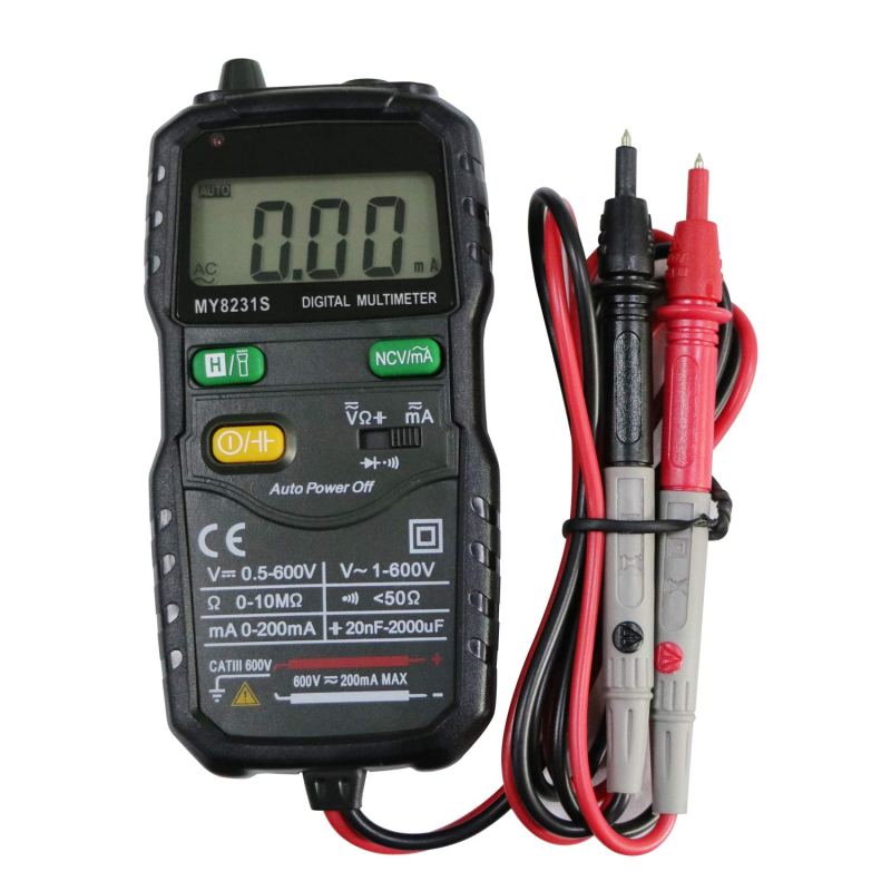 Mini Digital Multimeter,Portable Hand held Tester for Resistance Capacitance Auto Smart Detector 5