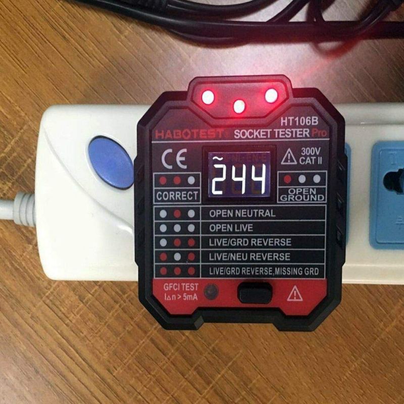 Socket Tester Plug Circuit Analyzer Power Socket Electric Circuit Polarity Voltage Detector 21