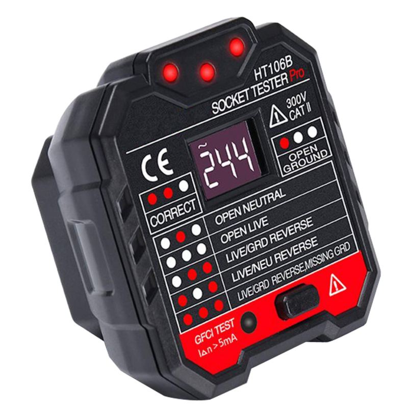 Socket Tester Plug Circuit Analyzer Power Socket Electric Circuit Polarity Voltage Detector 15