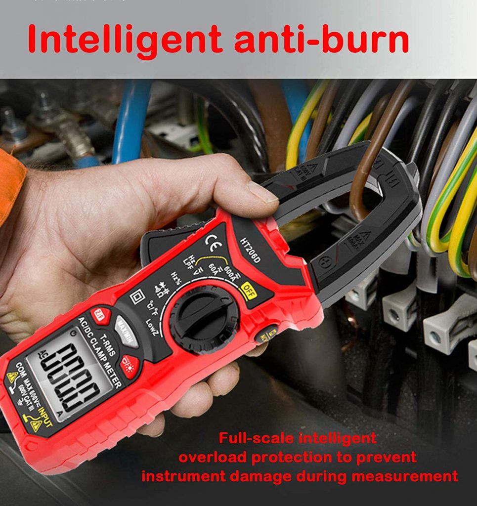 Digital Clamp Meter 6000 Counts True RMS Auto Range NCV AC / DC Current Voltage Resistance Capacitance Frequency Tester 5