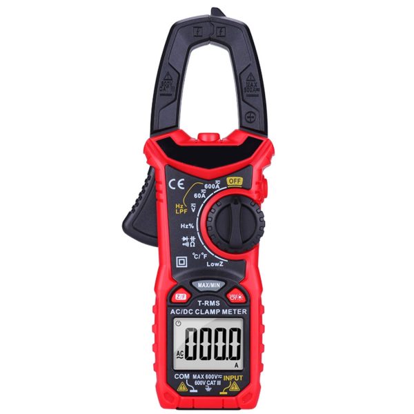 Digital Clamp Meter 6000 Counts True RMS Auto Range NCV AC / DC Current Voltage Resistance Capacitance Frequency Tester