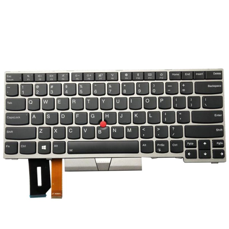 Replacement Keyboard for Lenovo ThinkPad E480 E485 L480 T480s Laptop Silver Frame 11