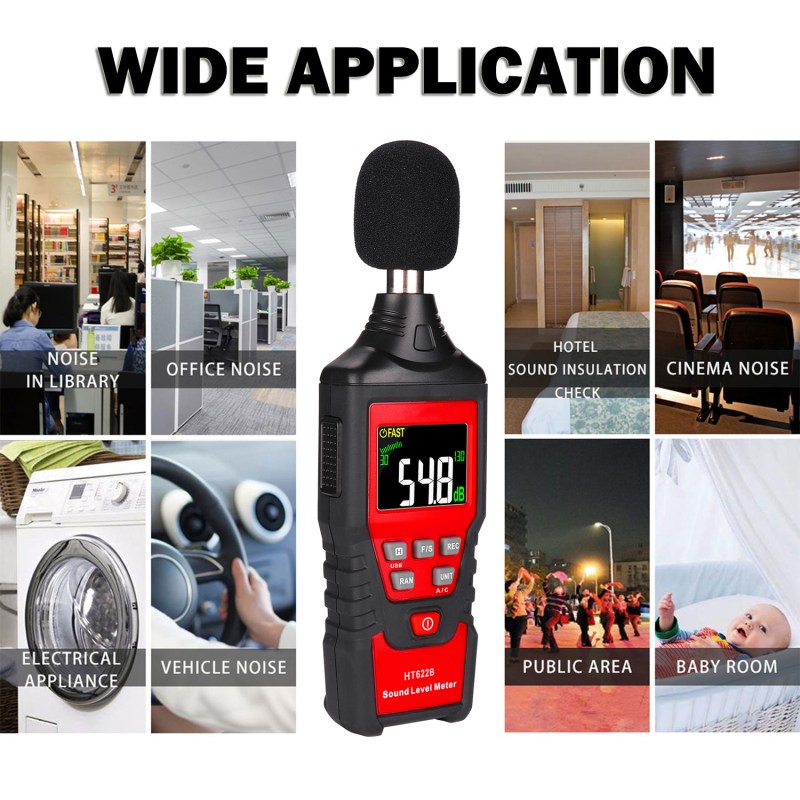 Digital Sound Level Meter, A/C Frequency Weighting Decibel Meter with USB Data Logger 30-130dB(A/C) Range Max/Min/Data Hold, Fast/Slow Mode ect. 5 Digital Sound Level Meter, A/C Frequency Weighting Decibel Meter with USB Data Logger 30-130dB(A/C) Range Max/Min/Data Hold, Fast/Slow Mode ect. 5