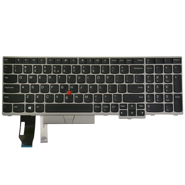 Replacement Keyboard for Lenovo ThinkPad E580 E585 L580 E590 E595 L590 T590 P52 P72 P53 P73 (Not Fit P52s) Laptop Silver Frame