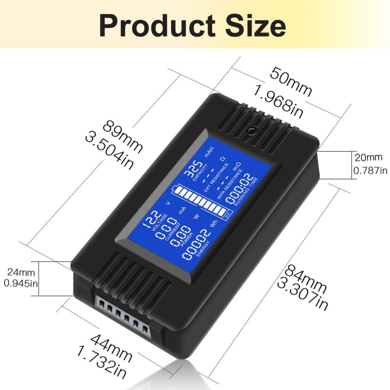 DC Battery Monitor Meter with LCD Display,0-200V 0-300A Voltage Current Power Energy Impedance Resistance Capacity Multimeter Ammeter Voltmeter Digital Tester with 300A Shunt 6 DC Battery Monitor Meter with LCD Display,0-200V 0-300A Voltage Current Power Energy Impedance Resistance Capacity Multimeter Ammeter Voltmeter Digital Tester with 300A Shunt 6