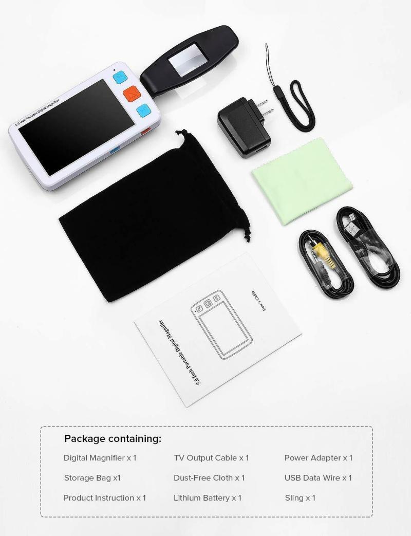 5.0 Inch Portable Digital Magnifier Handheld Electronic Reading Aid 4X-32X for Low Vision 7 5.0 Inch Portable Digital Magnifier Handheld Electronic Reading Aid 4X-32X for Low Vision 7