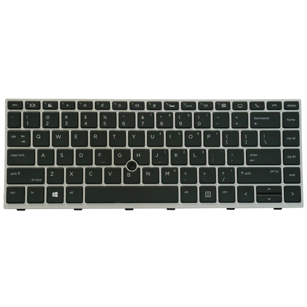 Replacement US Keyboard for HP EliteBook 840 G5 / 840 G6 / 745 G5 / 745 G6 Laptop Silver Frame (Backlight) 1