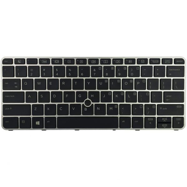 Replacement Keyboard for HP EliteBook 725 G3 / 725 G4 / 820 G3 / 820 G4 / 828 G3 / 828 G4 Laptop Silver Frame with Pointer