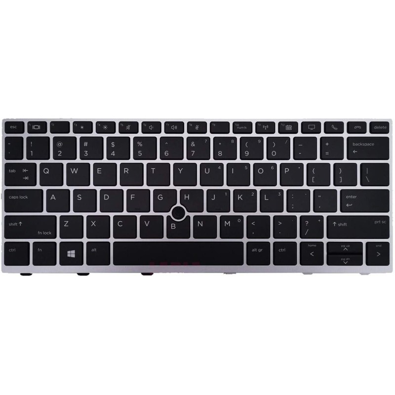 Replacement Keyboard for HP EliteBook 730 G5 / 735 G5 / 735 G6 / 830 G5 / 830 G6 / 836 G5 Laptop Silver Frame with Pointer 9