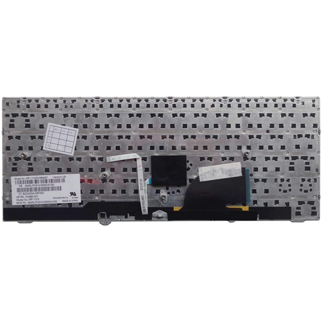 Replacement Keyboard for HP EliteBook 2170p Laptop Silver Frame with Pointer 6