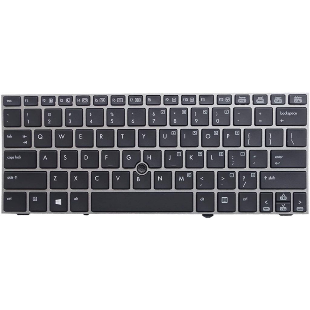 Replacement Keyboard for HP EliteBook 2170p Laptop Silver Frame with Pointer 5