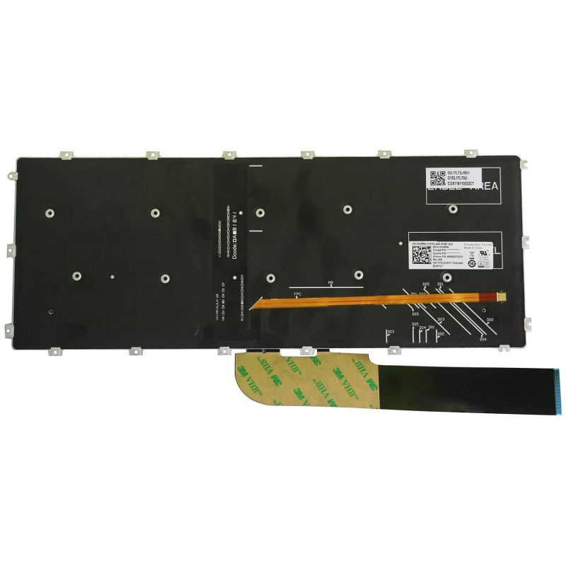 Replacement Keyboard for Dell Inspiron 5480 5481 5482 5485 5488 5491 5580 5582 5585 5591 7386 7580 7586 Laptop No Frame 6