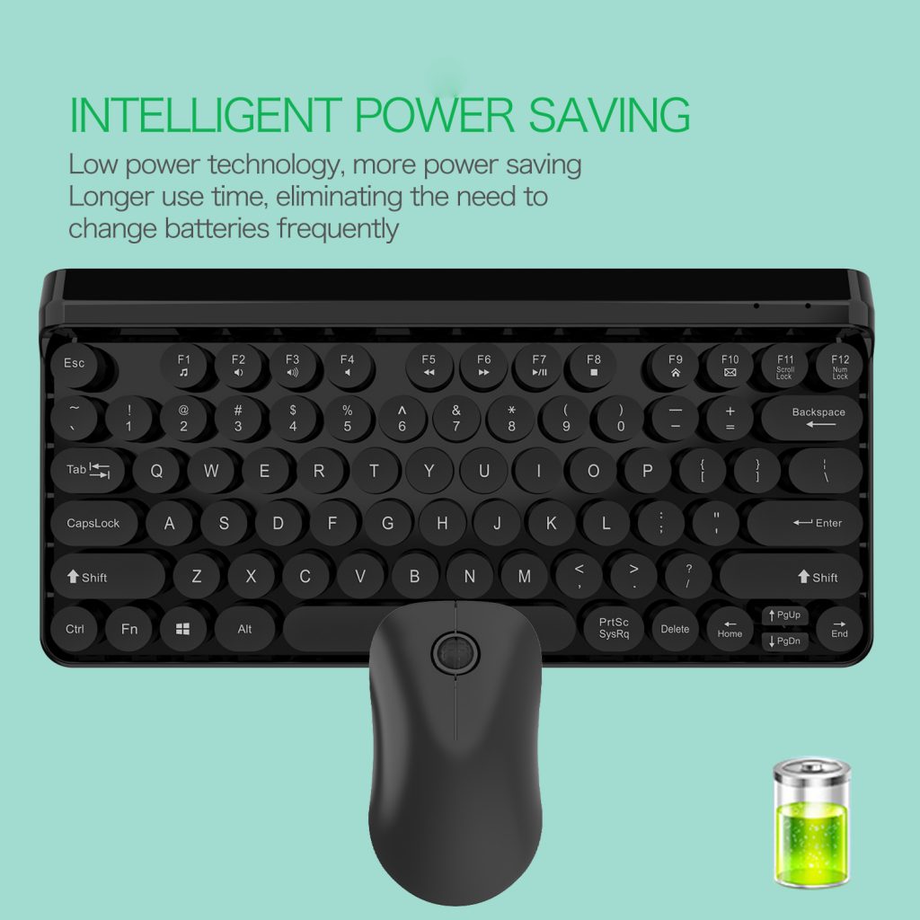 2.4G Wireless Keyboard and Mouse Combo Punk Keycap 77 Keys 9