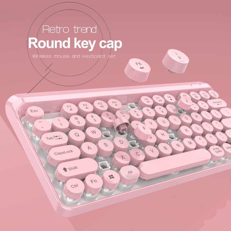 2.4G Wireless Keyboard and Mouse Combo Punk Keycap 77 Keys 3