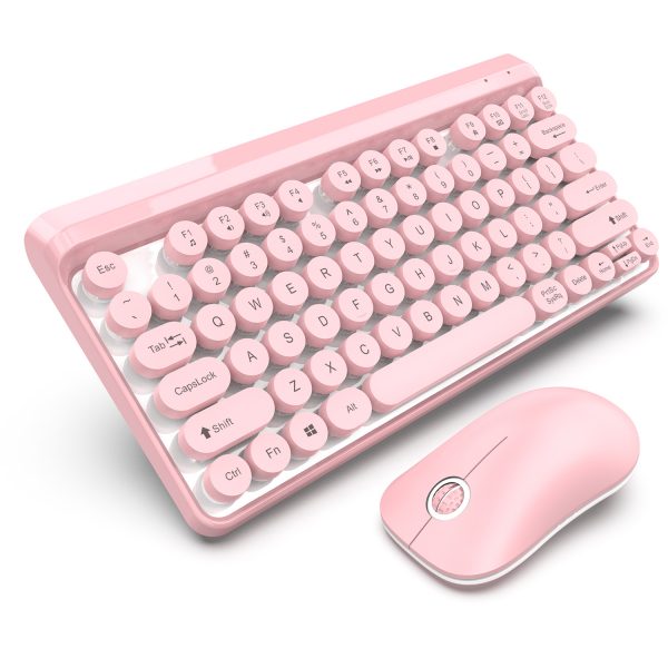 2.4G Wireless Keyboard and Mouse Combo Punk Keycap 77 Keys