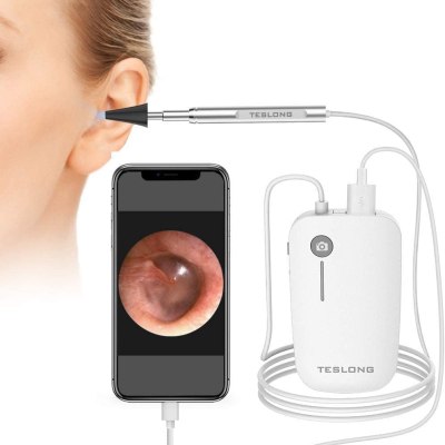 Teslong Otoscope 4.3mm HD Inspection Camera, Ear Microscope, 6 Adjustable LED Lights Works with iPhone, iPad & Android