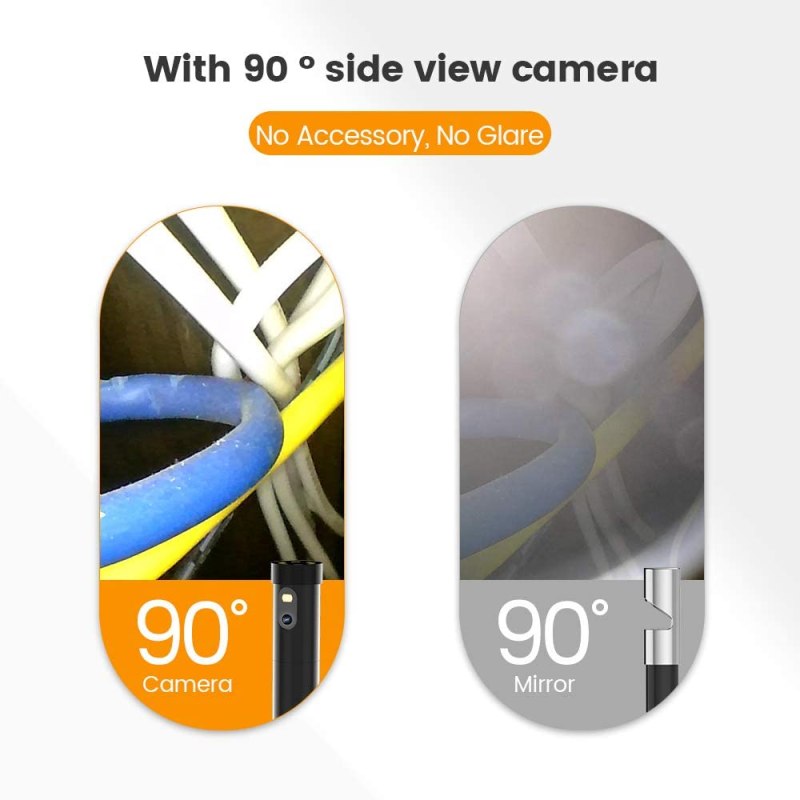 Dual Lens Borescope 4.5" Screen Endoscope Inspection Camera with 8mm Side-View Camera and Direct-View Camera (16.4ft Probe) 2