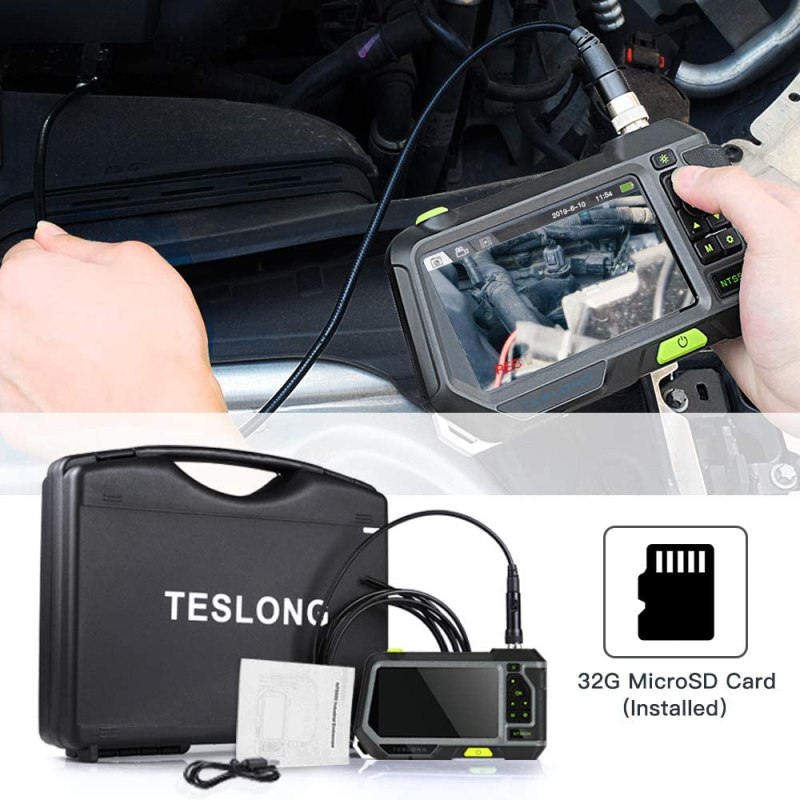 Teslong Dual Lens Borescope 5" HD LCD Screen Industrial Endoscope 5.5mm Dual Lens Camera, Waterproof Flexible Probe (Cable Length 3m/9.8ft) 20