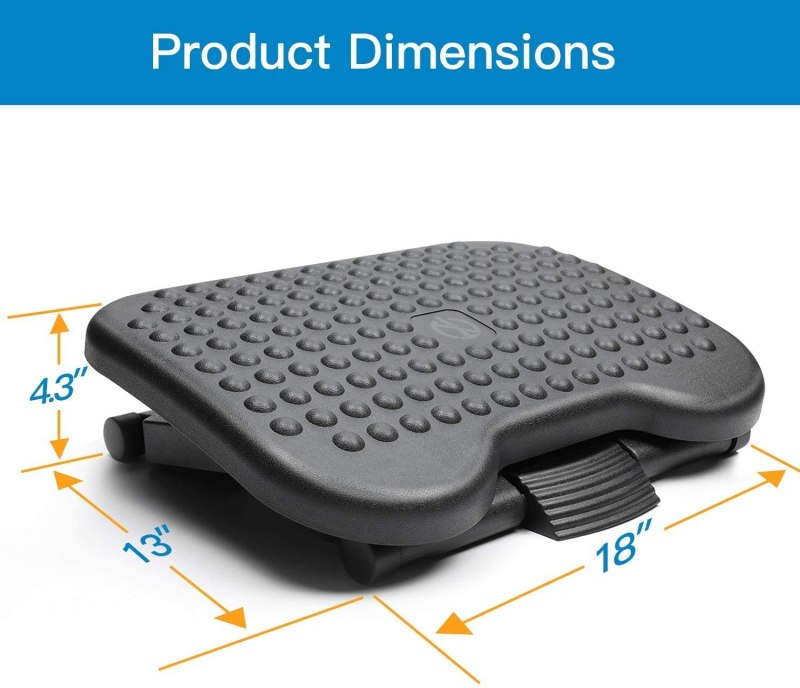 Adjustable Foot Rest Ergonomic Under Desk Footrest with 3 Height Position 30 Degree Tilt Angle Non-Skid Massage Surface Texture 2 Adjustable Foot Rest Ergonomic Under Desk Footrest with 3 Height Position 30 Degree Tilt Angle Non-Skid Massage Surface Texture 2