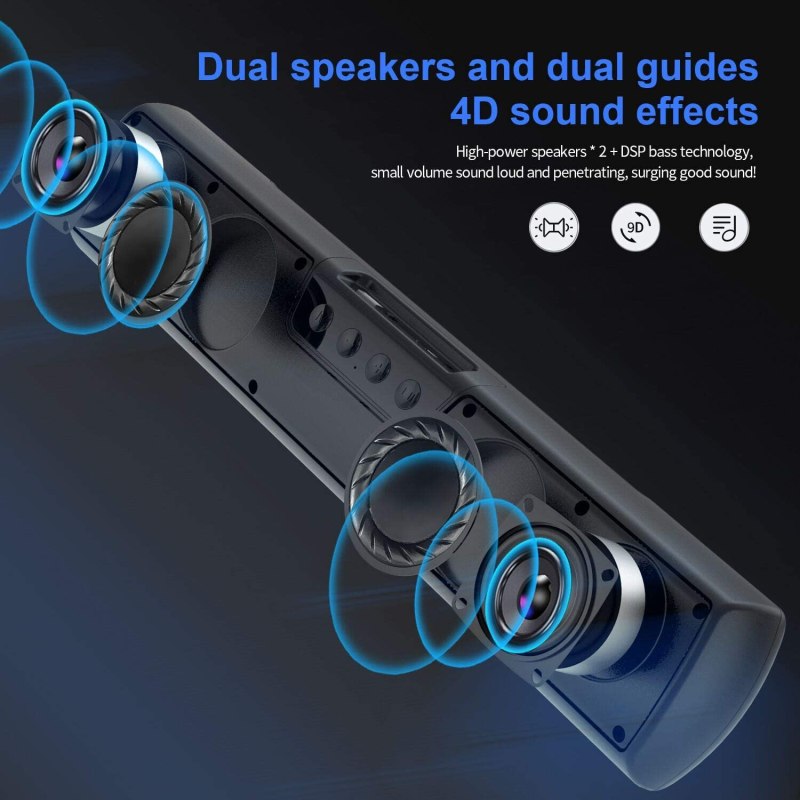 Bluetooth 5.0 Computer Speakers Wireless Mini Portable 20W Bluetooth Speaker for PC Cellphone Desktop Tablet Laptop TV Aux Connection Wall Mountable 5 Bluetooth 5.0 Computer Speakers Wireless Mini Portable 20W Bluetooth Speaker for PC Cellphone Desktop Tablet Laptop TV Aux Connection Wall Mountable 5