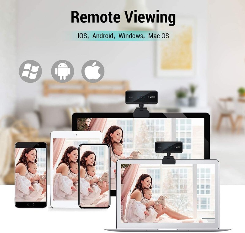 Webcam 1080P HD 5 Million Pixels Auto Focus Streaming Computer Laptop Camera USB PC Web Cam with Microphone Plug and Play 2
