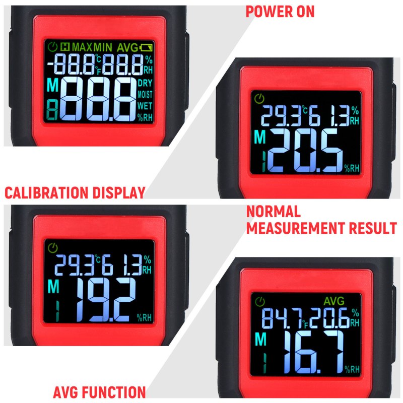 Wood Moisture Meter Portable Digital Temperature Humidity Meter with Color LCD Display, Self Calibration Cap, Pin-Type 6 Wood Moisture Meter Portable Digital Temperature Humidity Meter with Color LCD Display, Self Calibration Cap, Pin-Type 6
