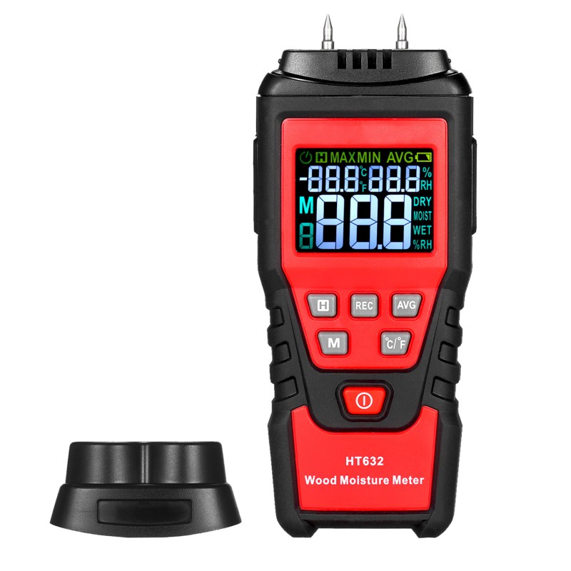 Wood Moisture Meter Portable Digital Temperature Humidity Meter with Color LCD Display, Self Calibration Cap, Pin-Type 1 Wood Moisture Meter Portable Digital Temperature Humidity Meter with Color LCD Display, Self Calibration Cap, Pin-Type 1