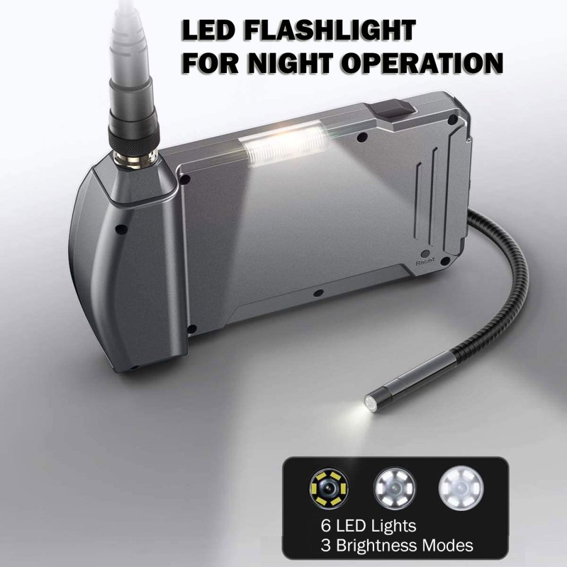 Industrial Endoscope Camera, 4.5" IPS Screen Endoscope-Borescope, 0.21" Waterproof Inspection Camera, 9.8ft Gooseneck Snake Cable 5