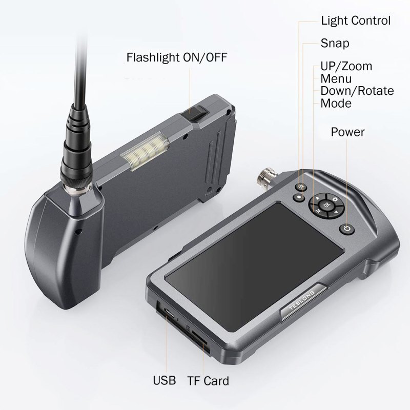 Industrial Endoscope Camera, 4.5" IPS Screen Endoscope-Borescope, 0.21" Waterproof Inspection Camera, 9.8ft Gooseneck Snake Cable 6