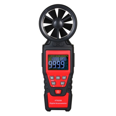 Handheld Anemometer Digital Wind Speed Meter with USB, LCD Color Display Measures Wind Speed Humidity Temperature